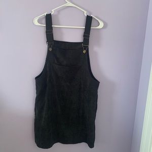 2 for $15! BLACK OVERALL CORDUROY DRESS